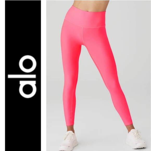 ALO Yoga Pants - NWT💕ALO 7/8 High-Waist Airlift Legging in Fluorescent Pink Coral Size S